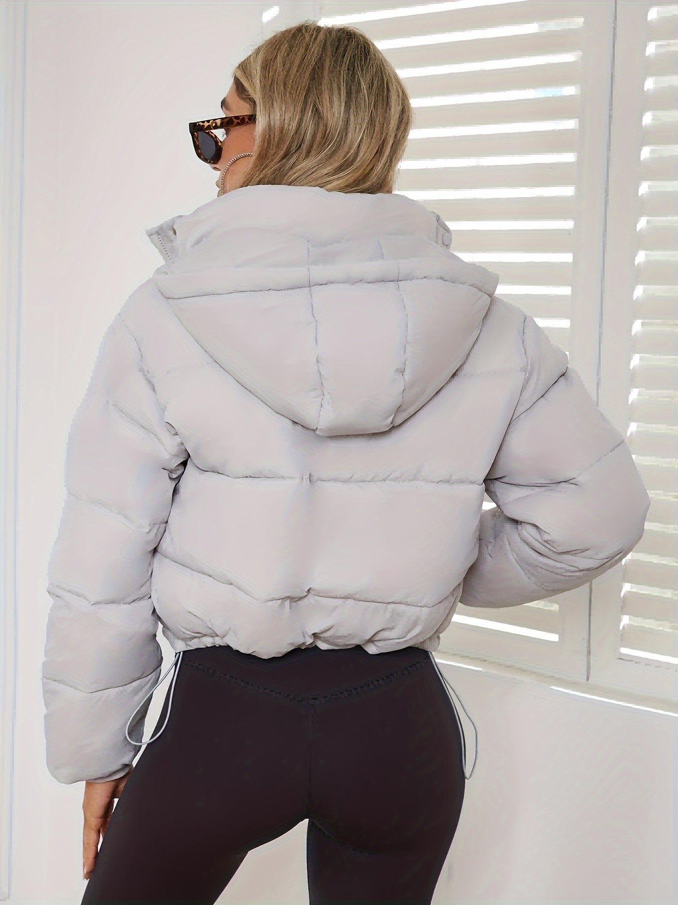 Luvo | Veste de Mi-Saison Courte pour Femme avec Capuche
