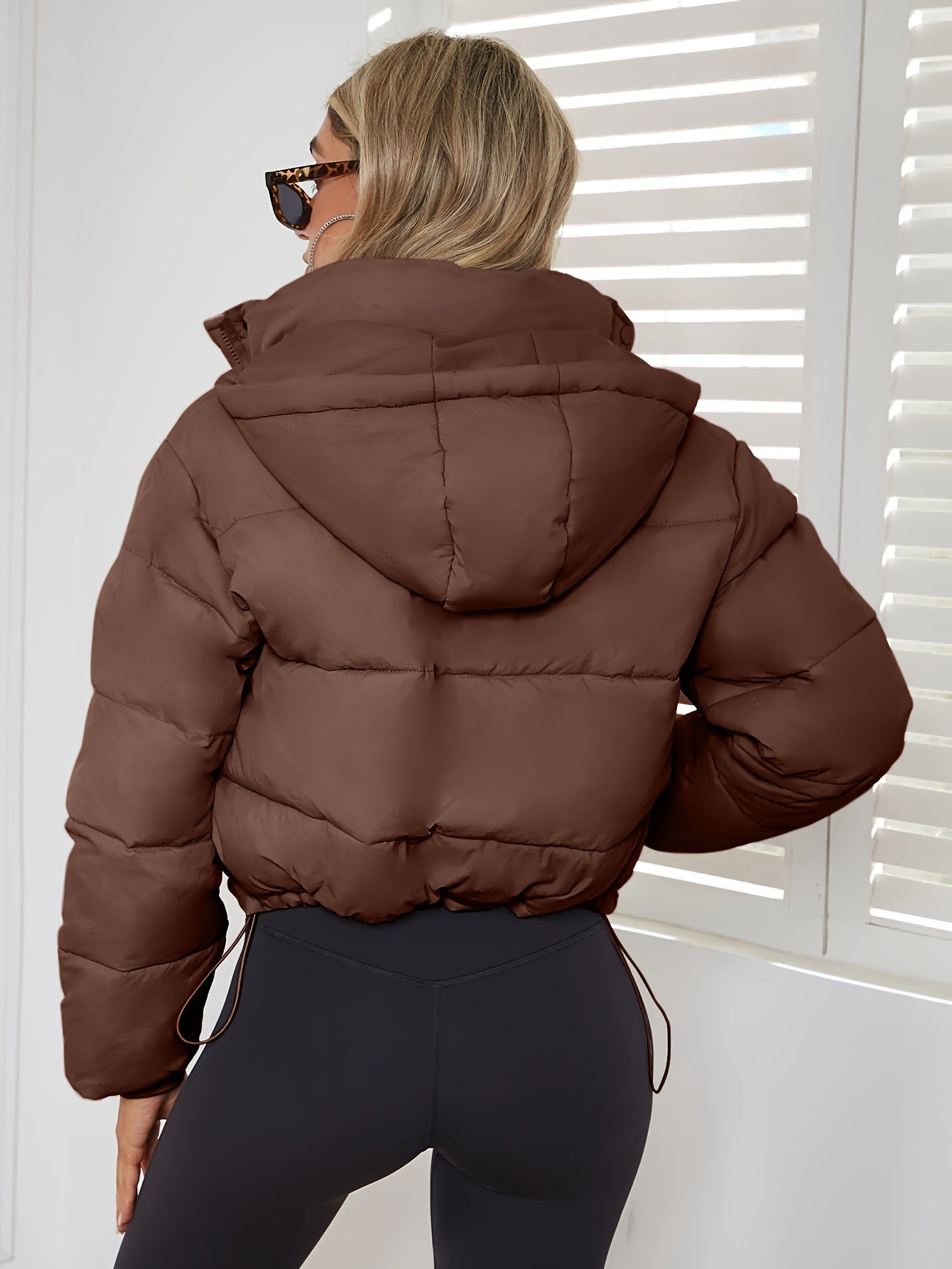 Luvo | Veste de Mi-Saison Courte pour Femme avec Capuche