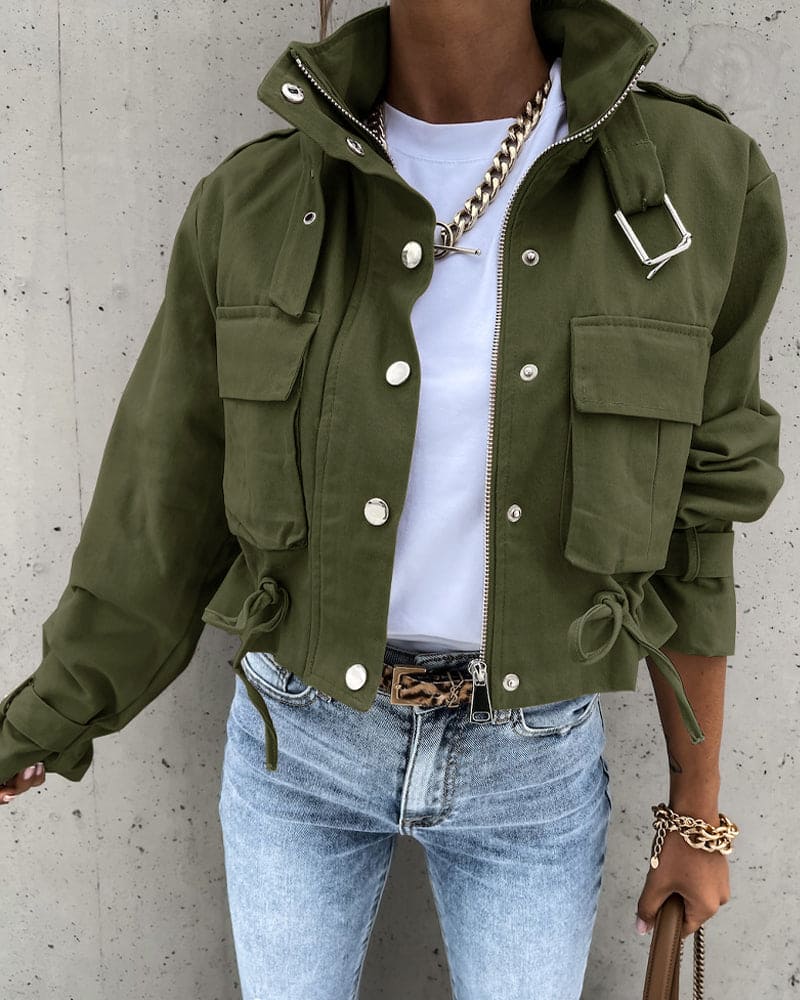 Luvo | Veste Mi-Saison Courte et Stylée pour Femme – Avec Poches