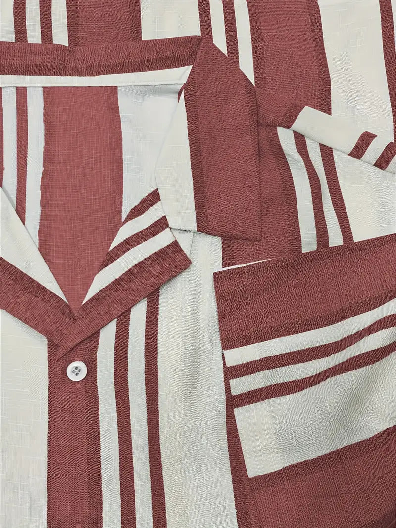 Luvo | Chemise Rayée à Manches Courtes pour Homme – Stylée et Légère