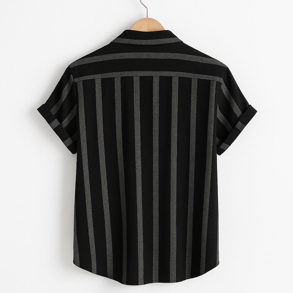 Luvo | Chemise en Lin Rayée pour Homme – Manches Courtes