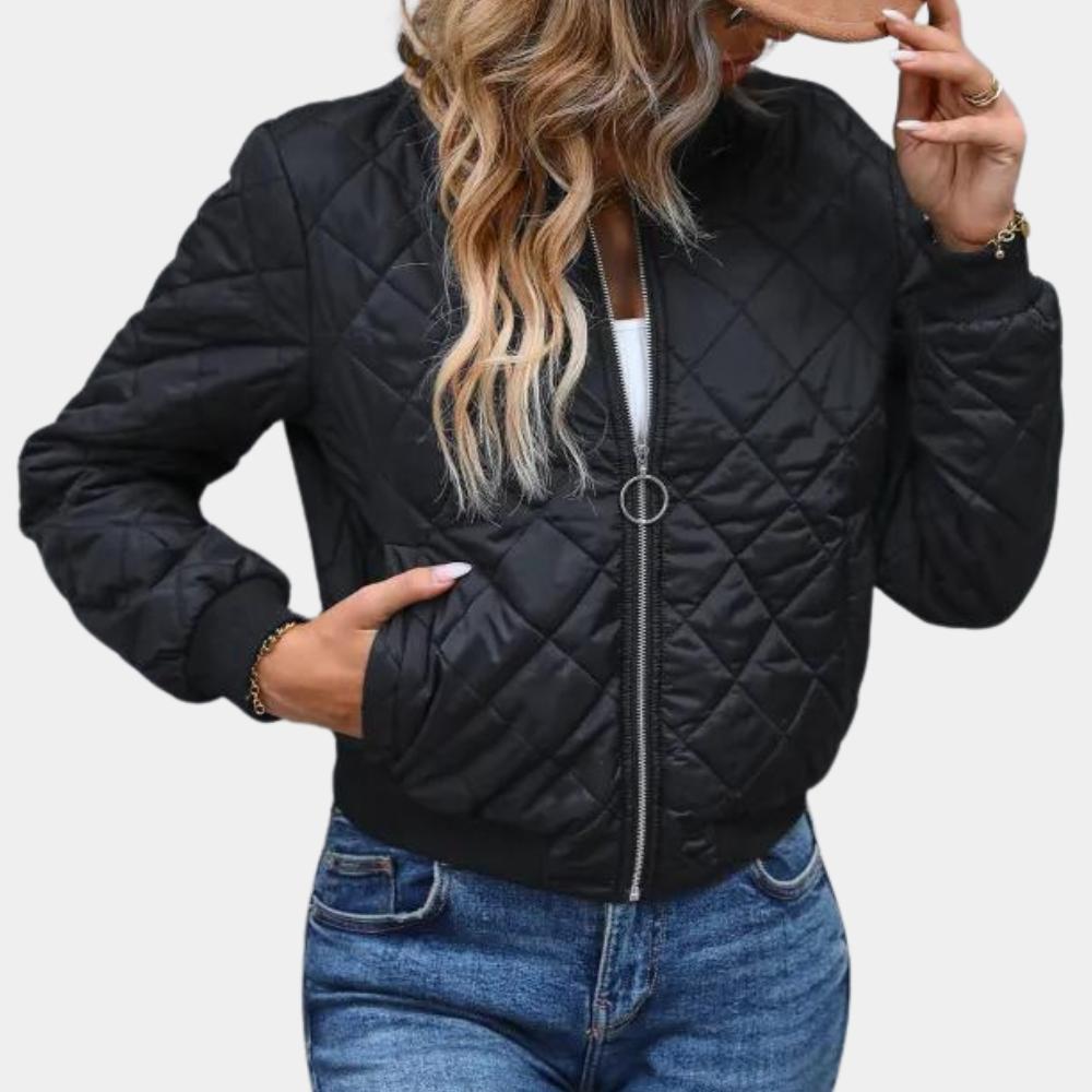 Luvo | Veste Bomber Mi-saison pour Femme – Fermeture Zippée Intégrale