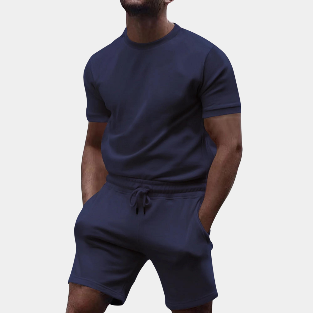 Luvo | Tenue d'Été Décontractée pour Homme – Polo Uni et Short Assorti