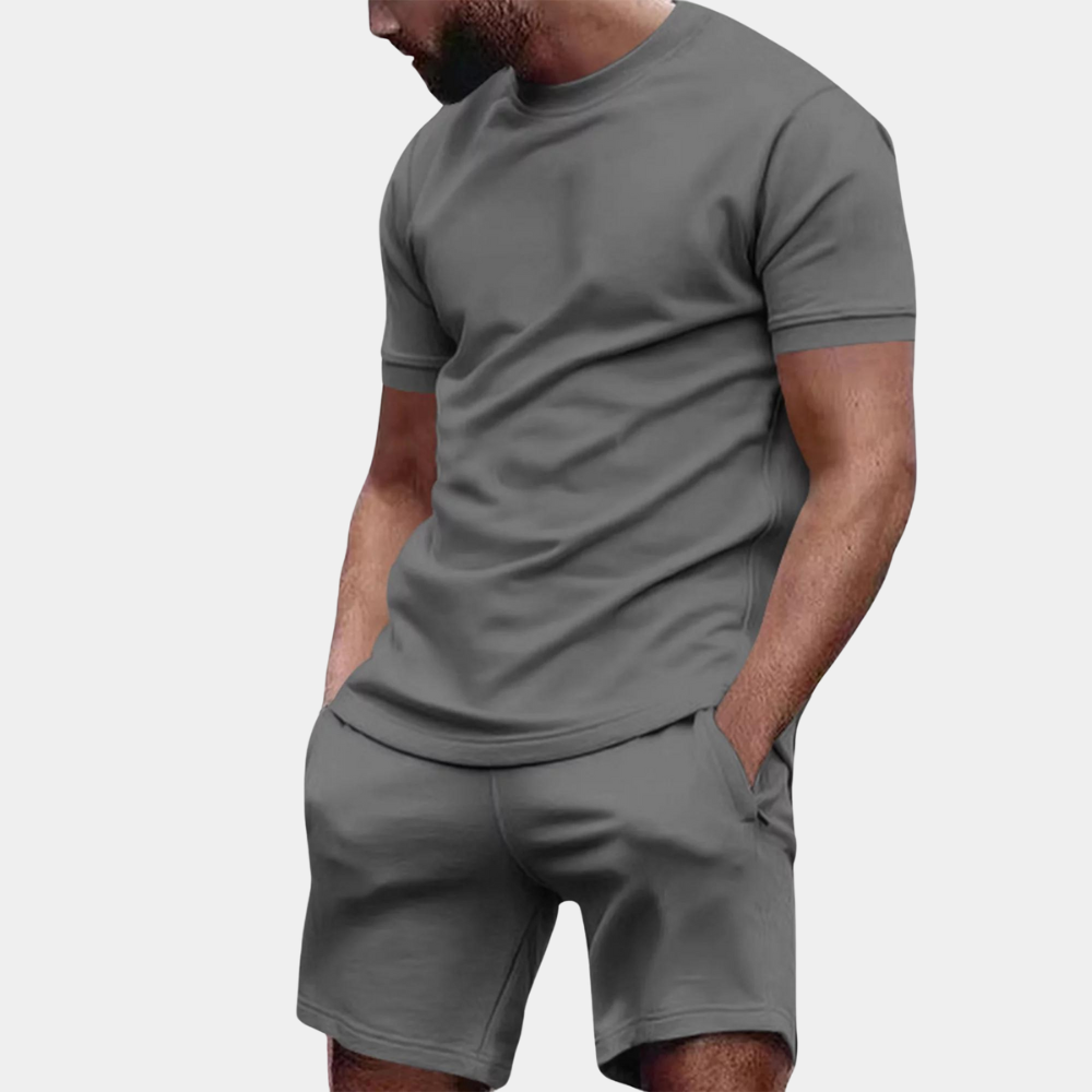 Luvo | Tenue d'Été Décontractée pour Homme – Polo Uni et Short Assorti
