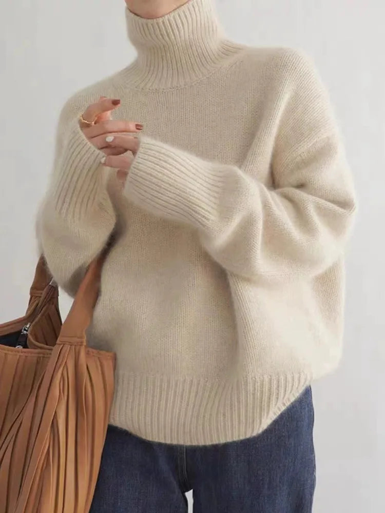 Luvo | Pull à col roulé côtelé et confortable