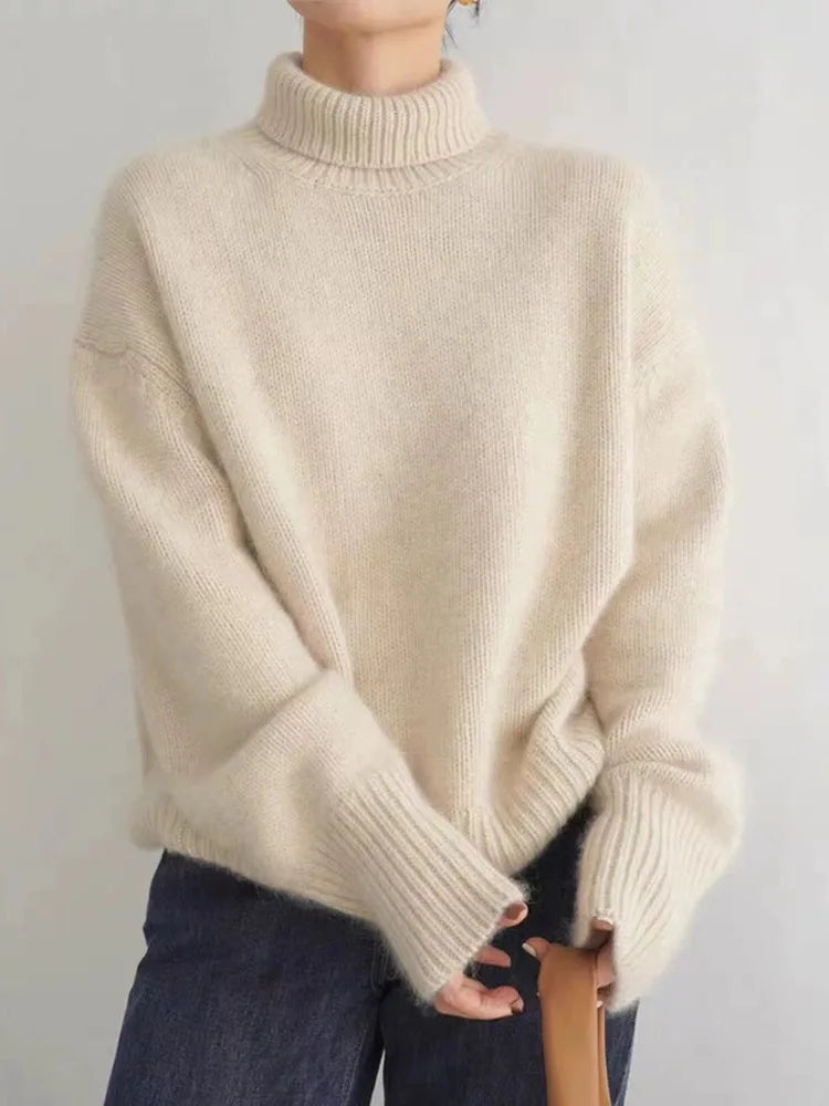 Luvo | Pull à col roulé côtelé et confortable