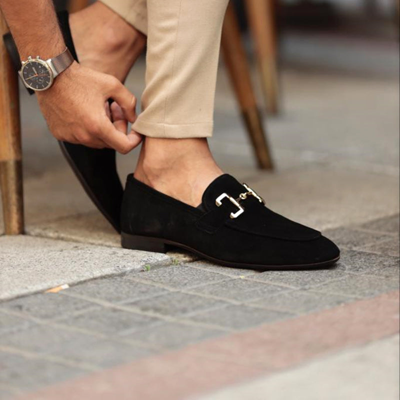 Luvo | Mocassins en Daim pour Homme avec Détail Mors de Cheval