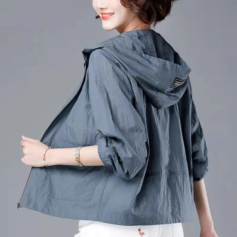 Luvo | Veste Imperméable Coupe-Vent pour Femme – Avec Capuche