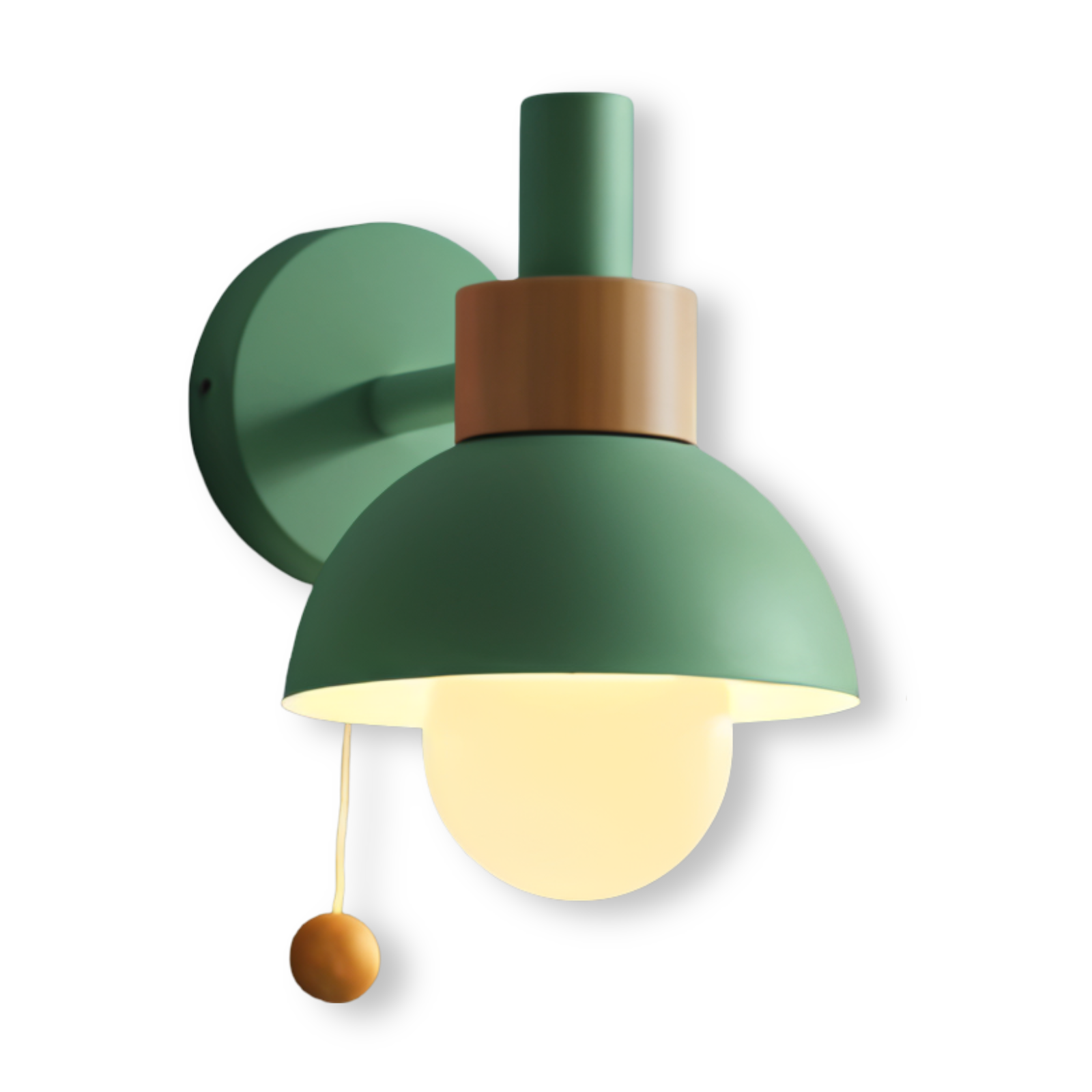 Luvo | Applique Murale PastelPop – Métal & Bois avec Interrupteur à Cordon