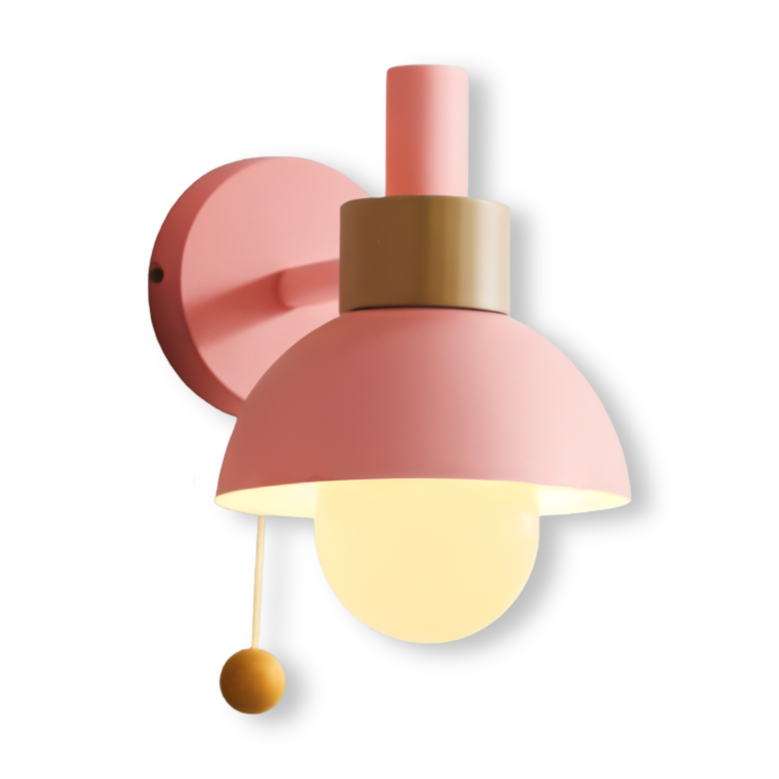 Luvo | Applique Murale PastelPop – Métal & Bois avec Interrupteur à Cordon
