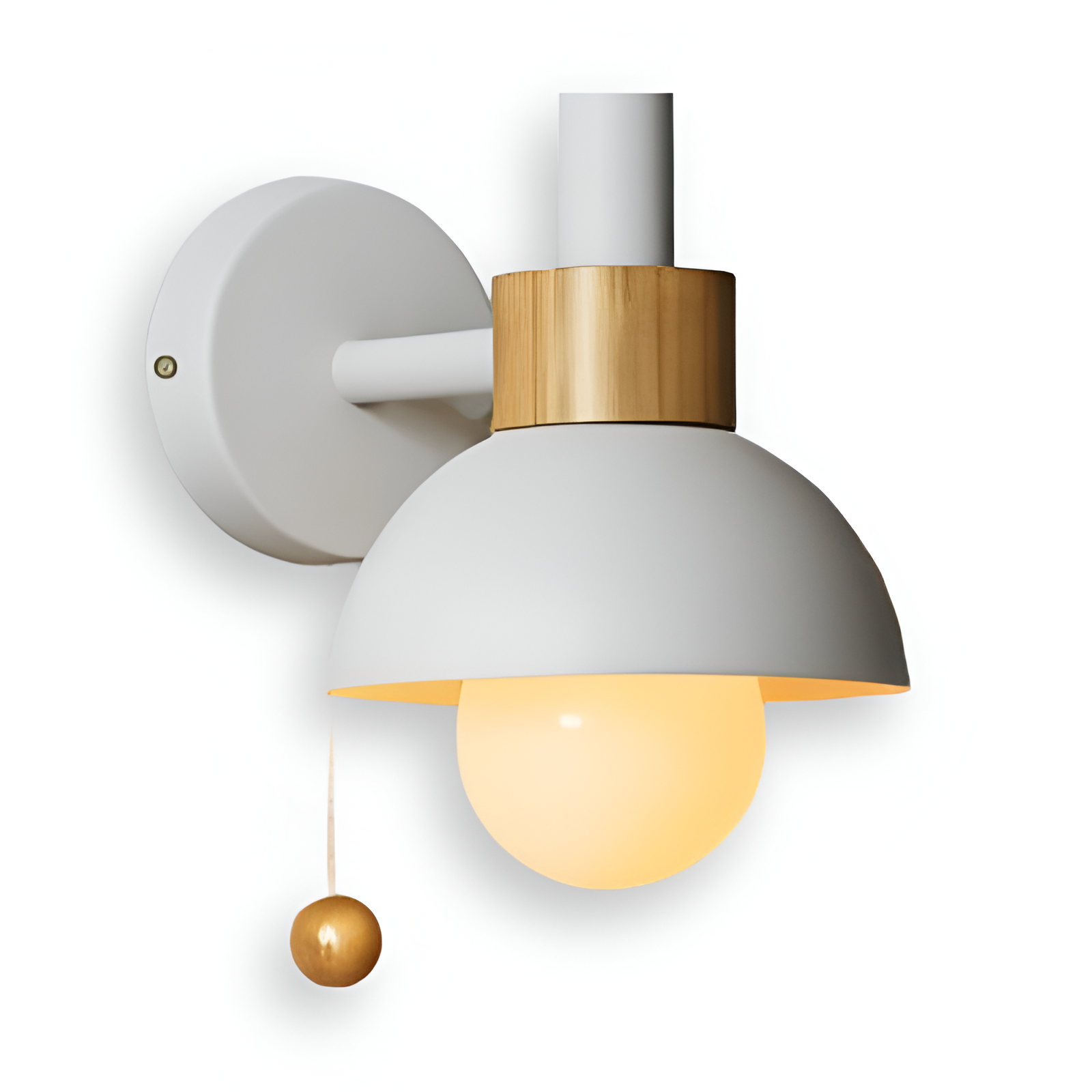 Luvo | Applique Murale PastelPop – Métal & Bois avec Interrupteur à Cordon