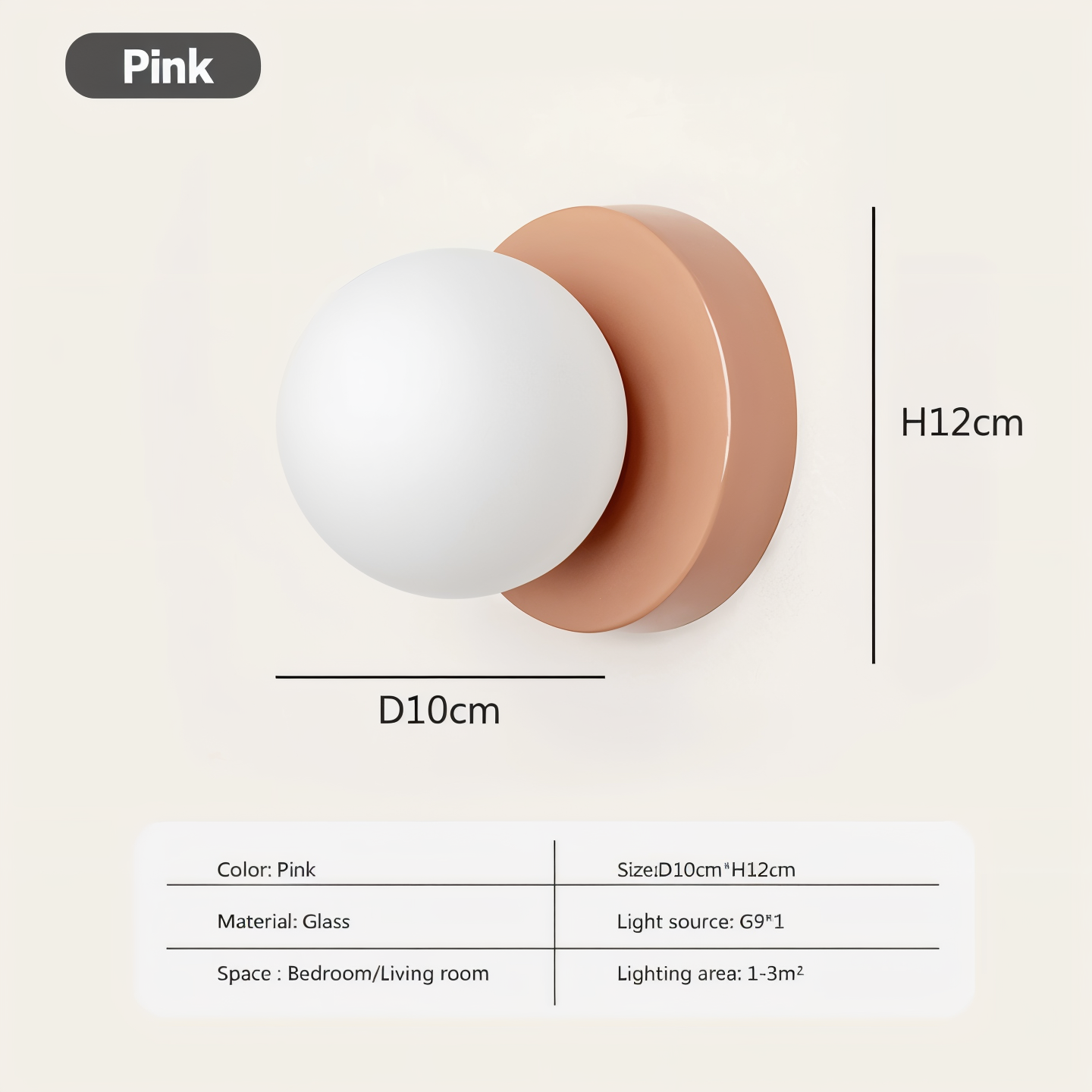 Luvo | Applique Murale à Globe en Verre Blanc – Éclairage LED Intérieur