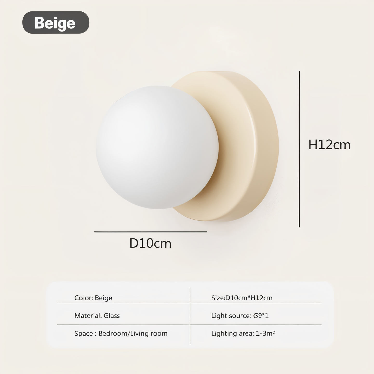 Luvo | Applique Murale à Globe en Verre Blanc – Éclairage LED Intérieur
