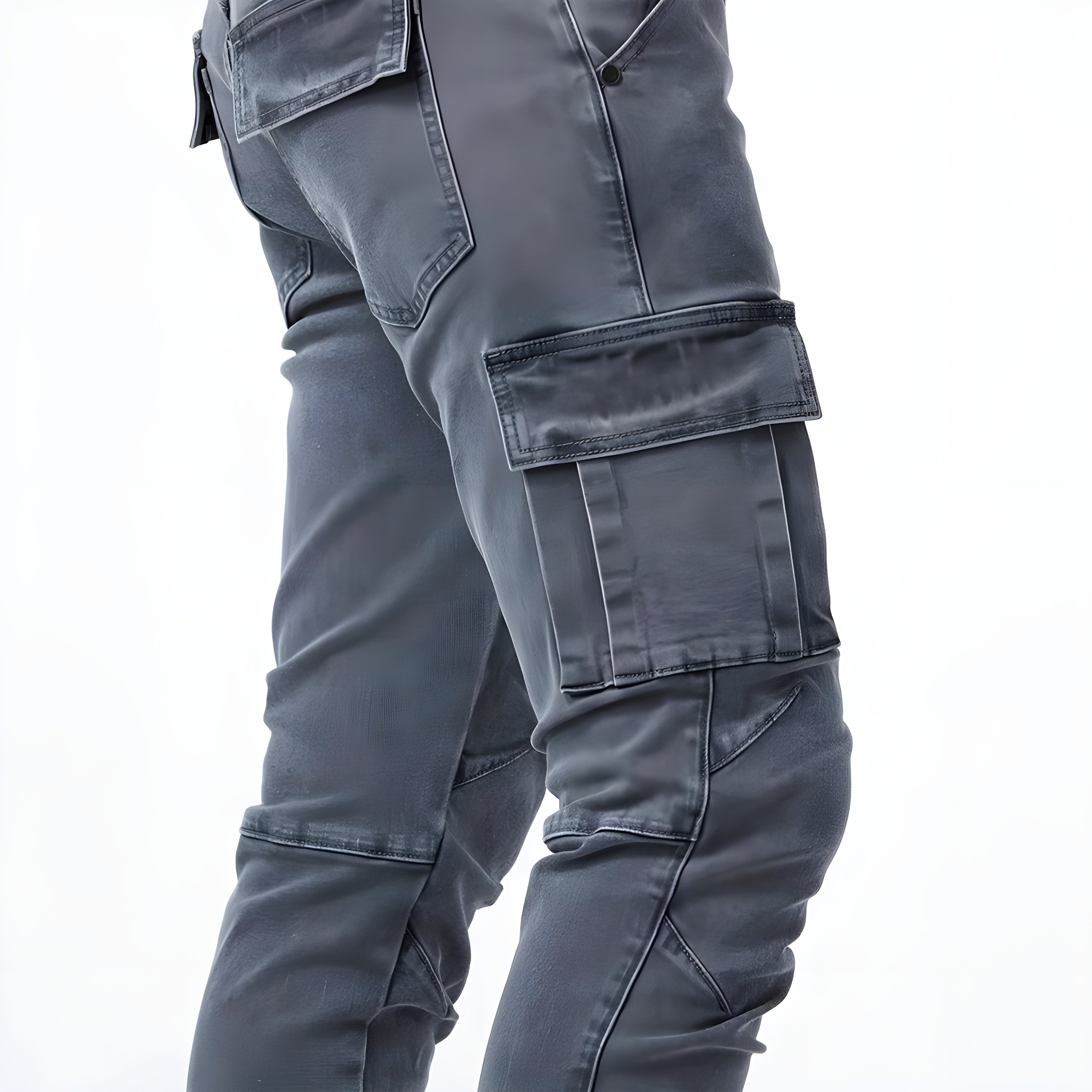 Luvo | Pantalons Cargo en Denim Élastique