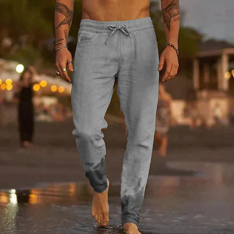 Luvo | Pantalon en Lin Décontracté pour Homme – Parfait pour les Journées Chaudes