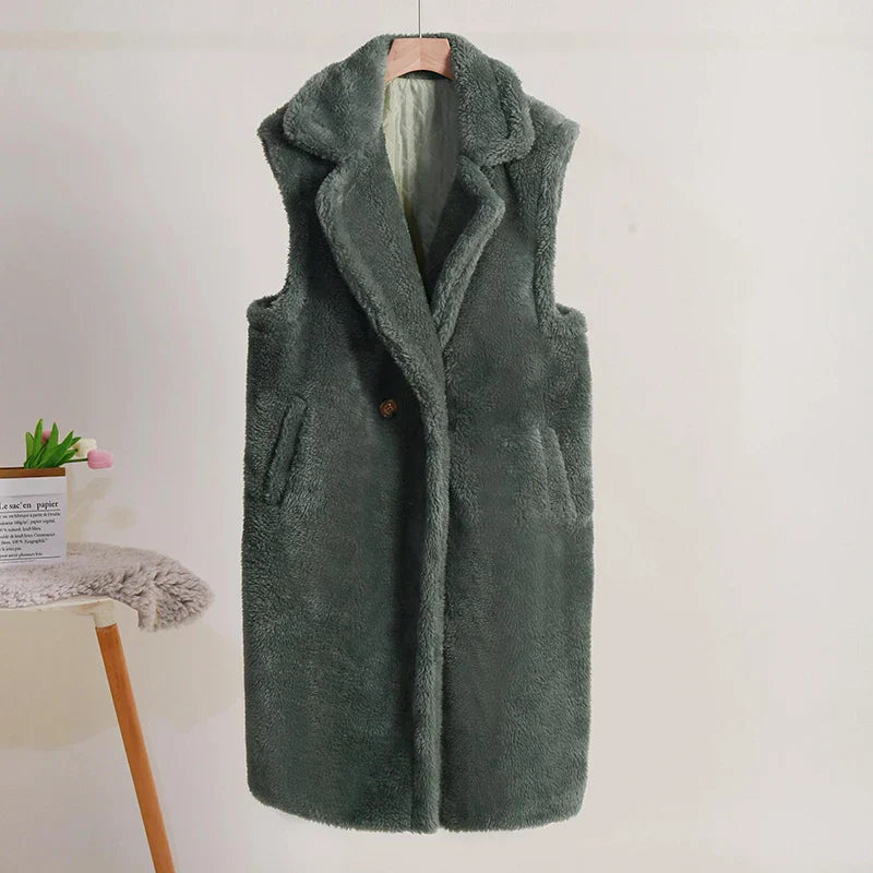 Luvo | Manteau Teddy sans Manches pour Femme – Chaud