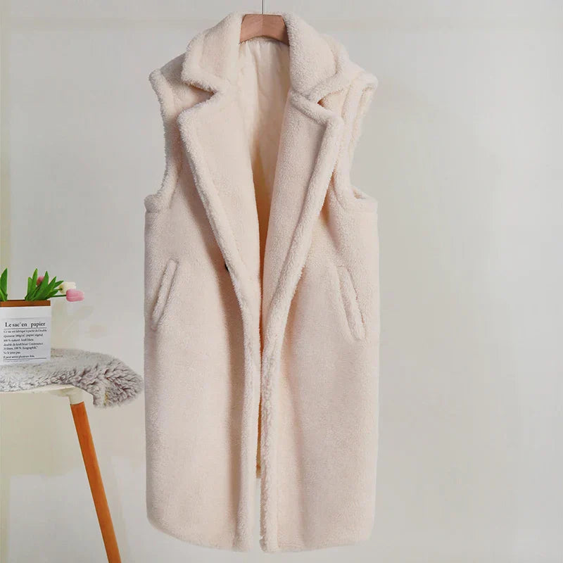 Luvo | Manteau Teddy sans Manches pour Femme – Chaud