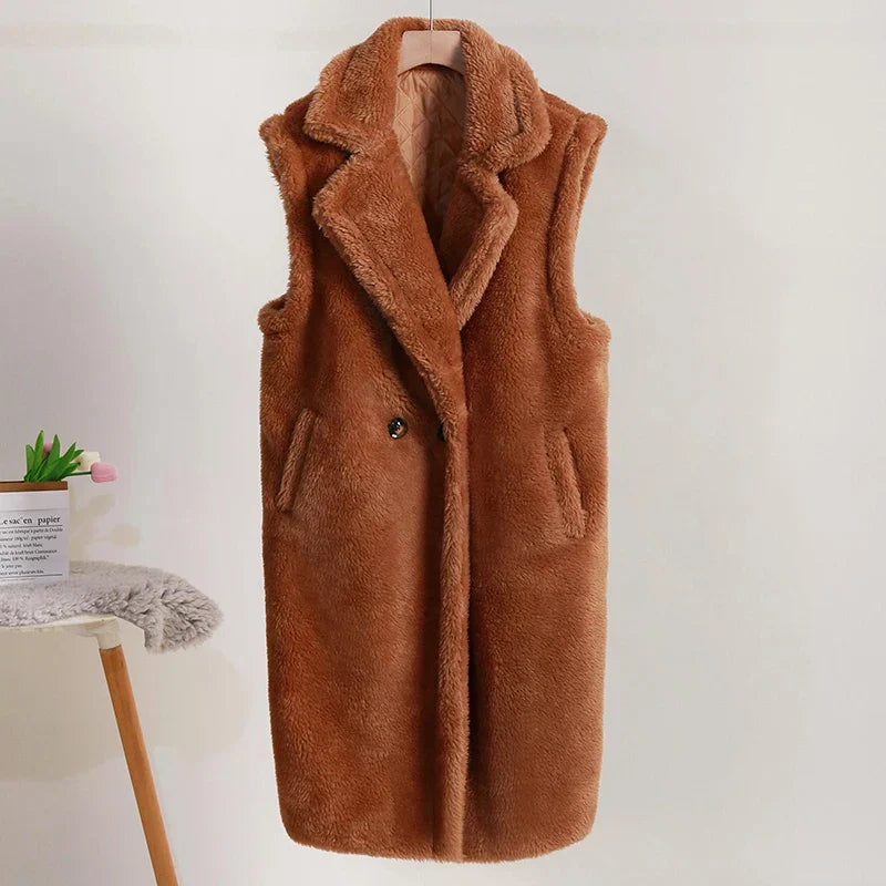 Luvo | Manteau Teddy sans Manches pour Femme – Chaud