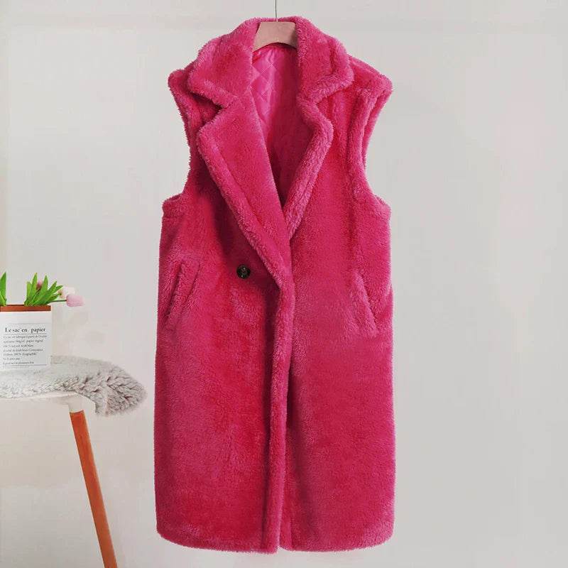 Luvo | Manteau Teddy sans Manches pour Femme – Chaud