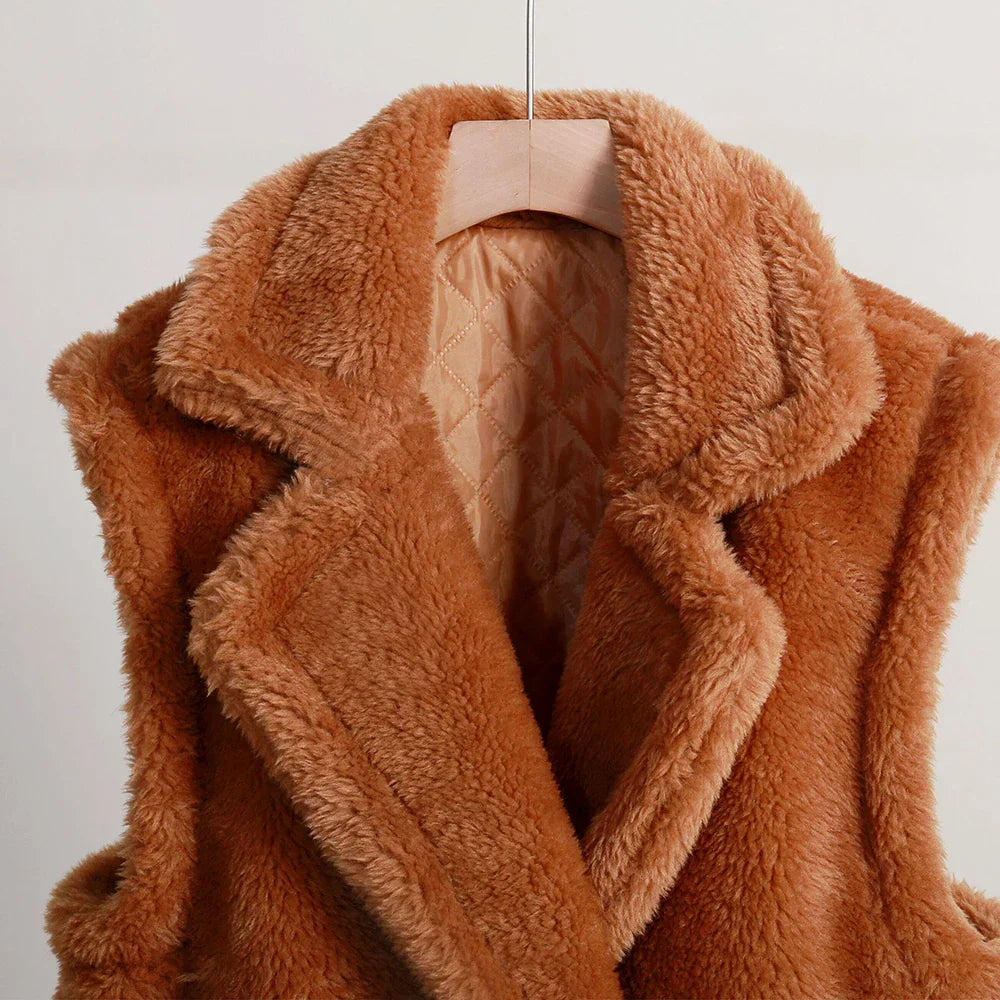 Luvo | Manteau Teddy sans Manches pour Femme – Chaud