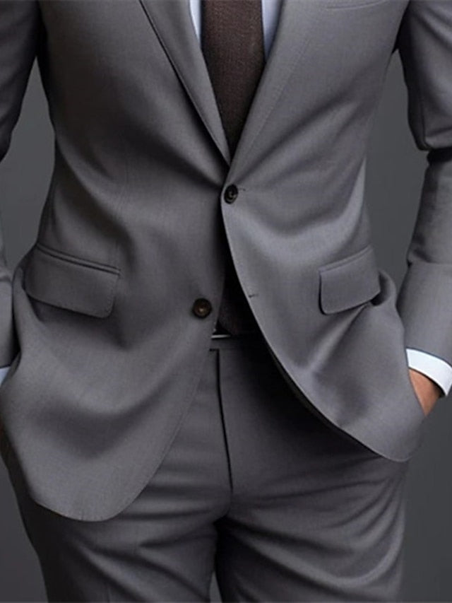 Luvo | Costume Homme Élégant Deux Pièces pour Mariages – Style Raffiné en Gris