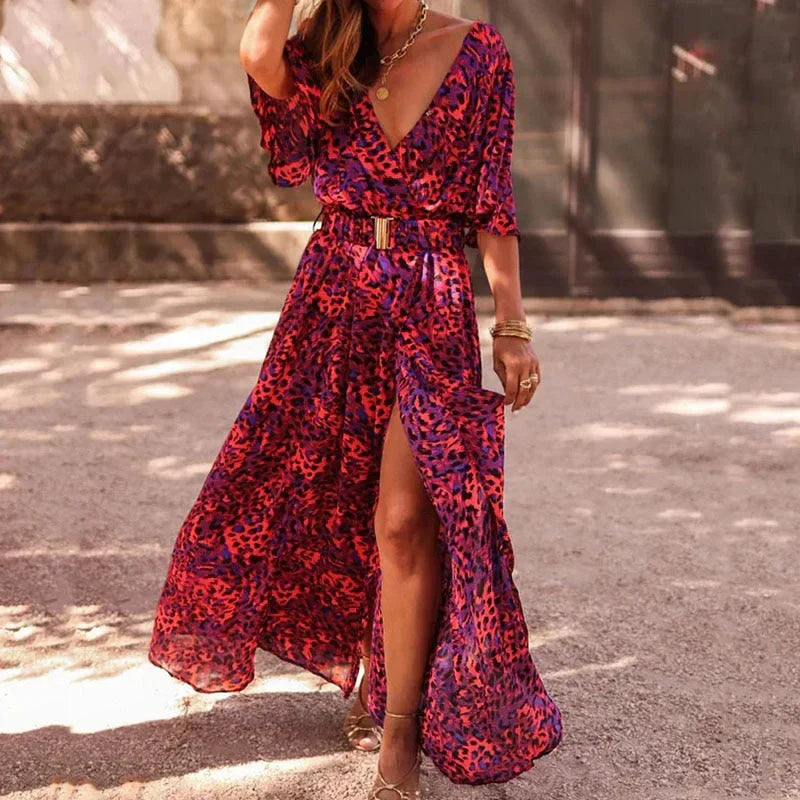 Luvo | Maxi-robe imprimée stylée avec fente