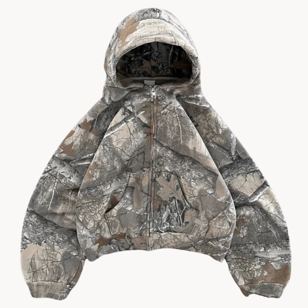 Luvo | Sweat à Capuche Homme – Coupe Oversize avec Imprimé Camouflage