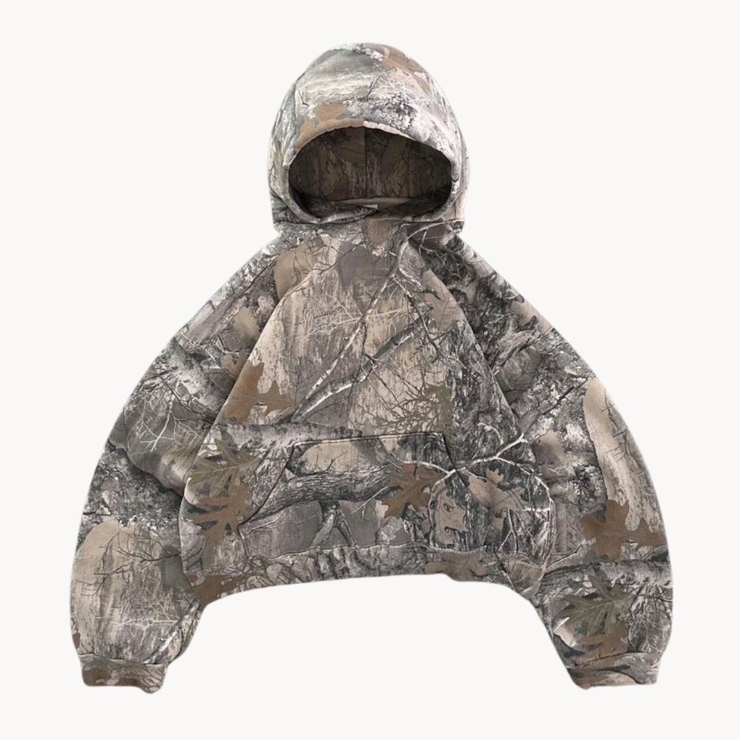 Luvo | Sweat à Capuche Homme – Coupe Oversize avec Imprimé Camouflage