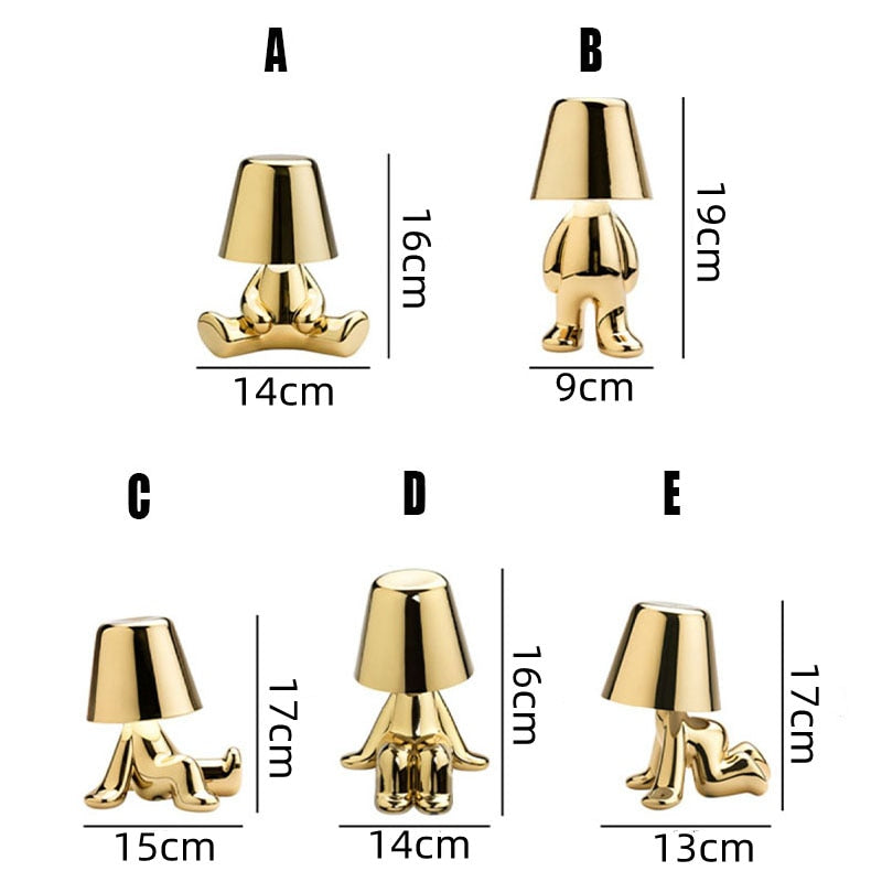 Luvo | Golden Table Lamp in Sculpture Shape – Sitting Design