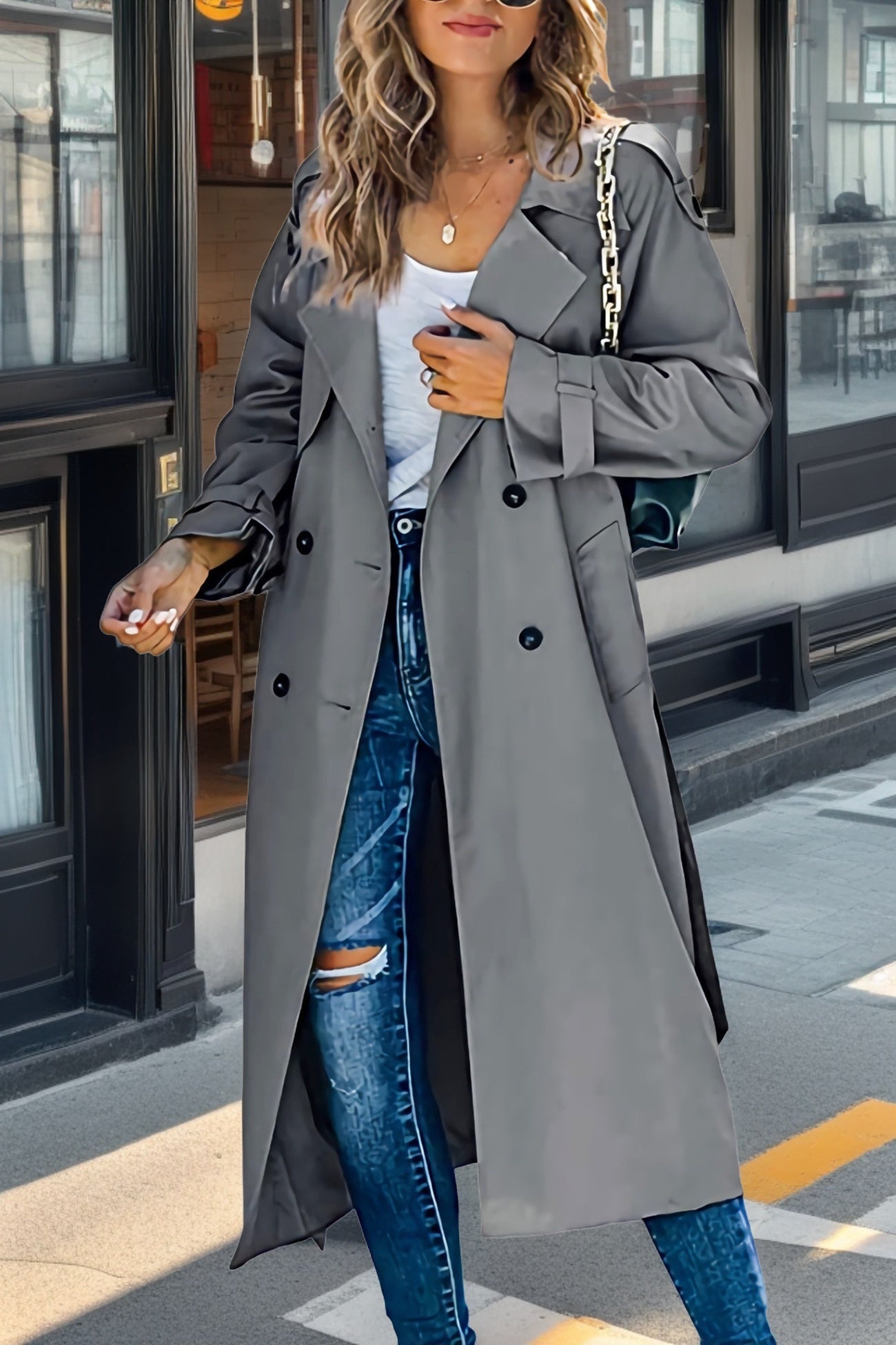 Luvo | Trench-coat long pour femme à double boutonnage