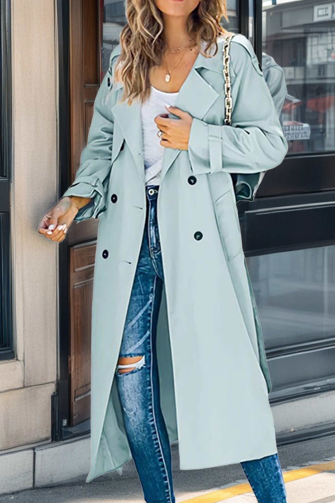 Luvo | Trench-coat long pour femme à double boutonnage