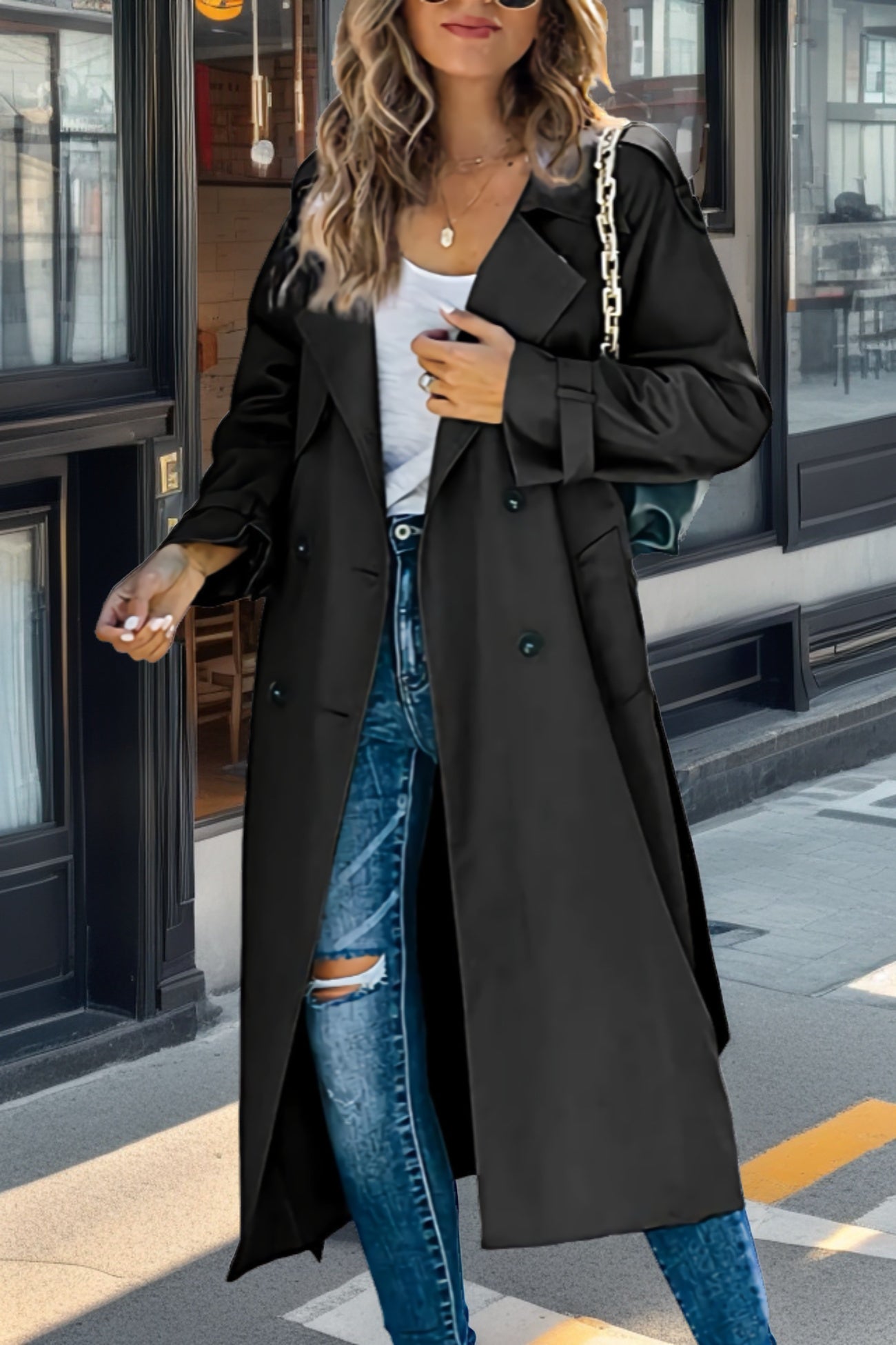 Luvo | Trench-coat long pour femme à double boutonnage