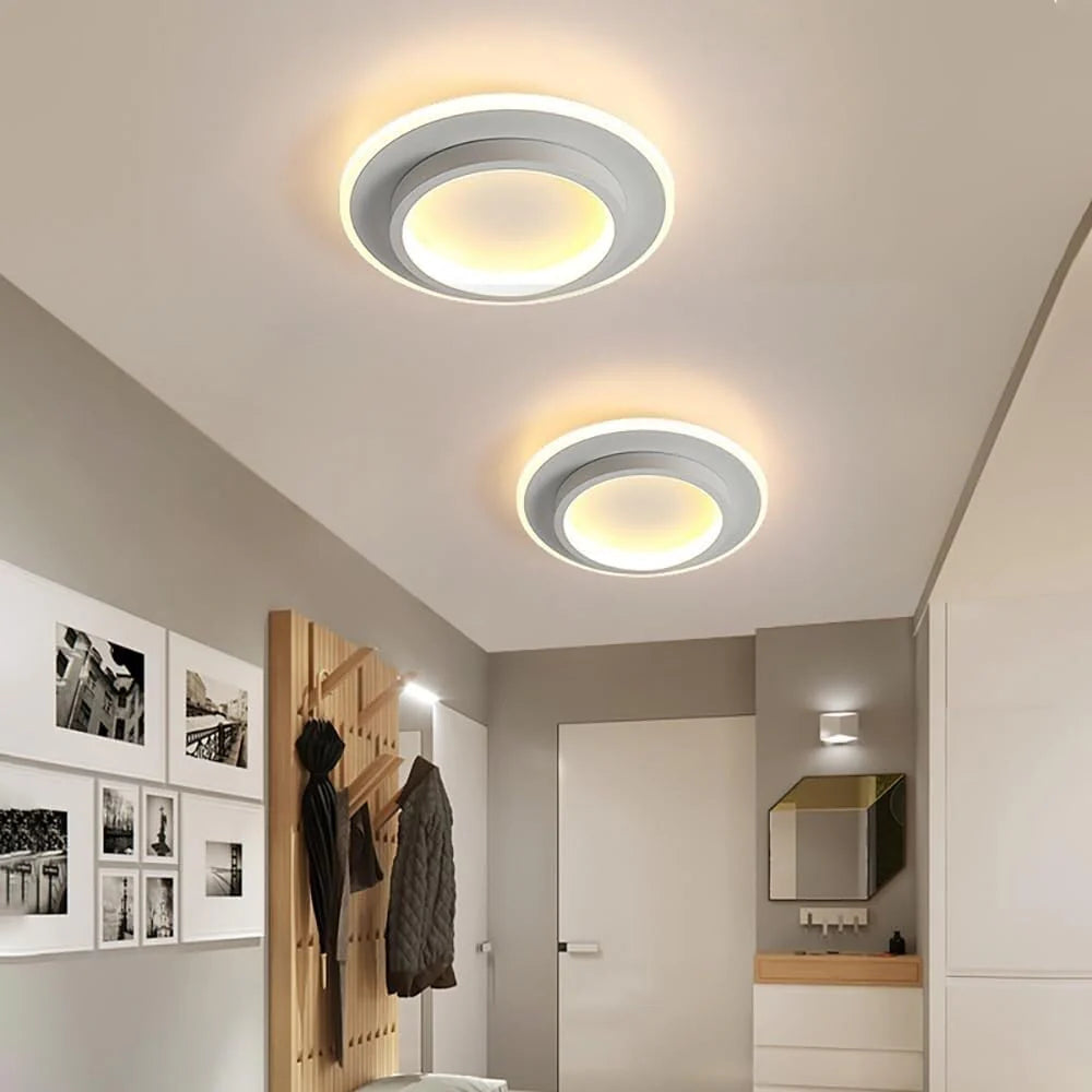 Luvo | Round Ceiling Light – Metal and Acrylic Ring Design