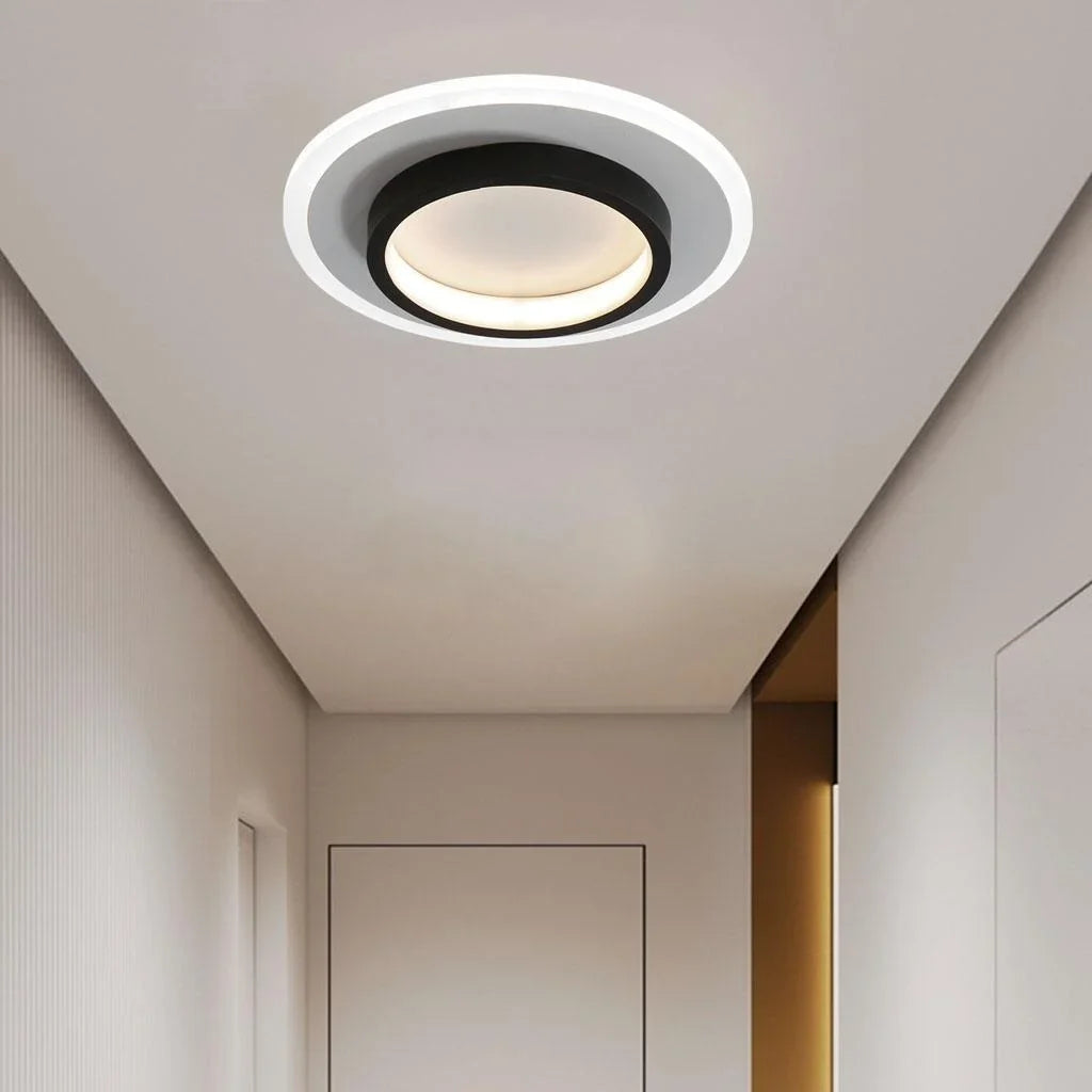 Luvo | Round Ceiling Light – Metal and Acrylic Ring Design