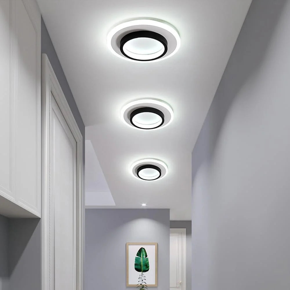 Luvo | Round Ceiling Light – Metal and Acrylic Ring Design