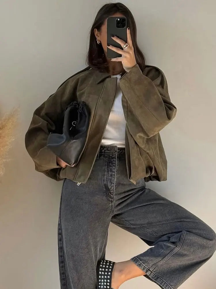 Luvo | Veste Mi-Saison Stylée pour Femme – Verte