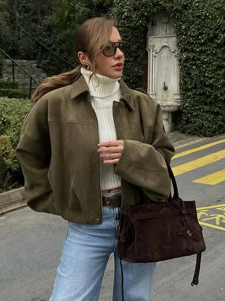 Luvo | Veste Mi-Saison Stylée pour Femme – Verte