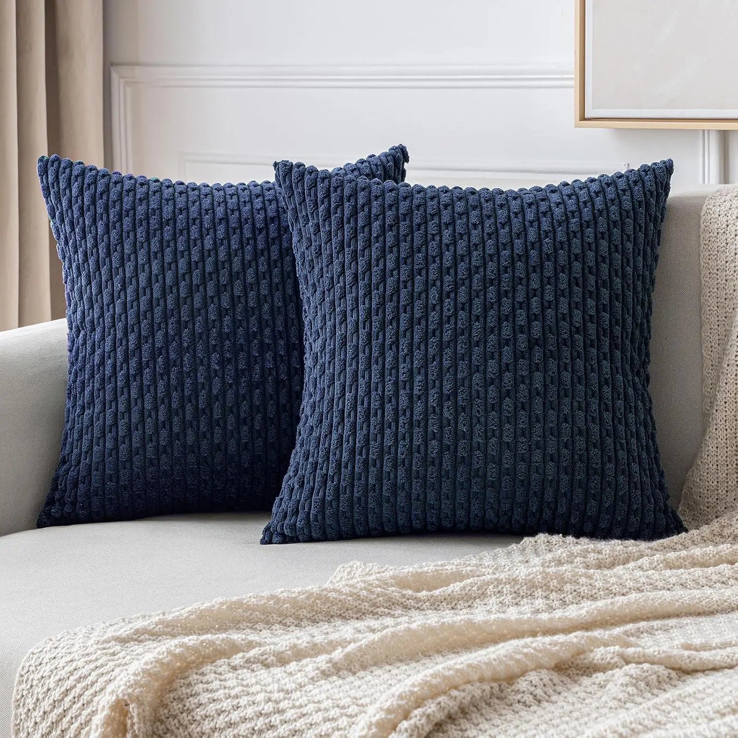 Luvo | Striped Corduroy Decorative Cushion – for Sofa and Bed