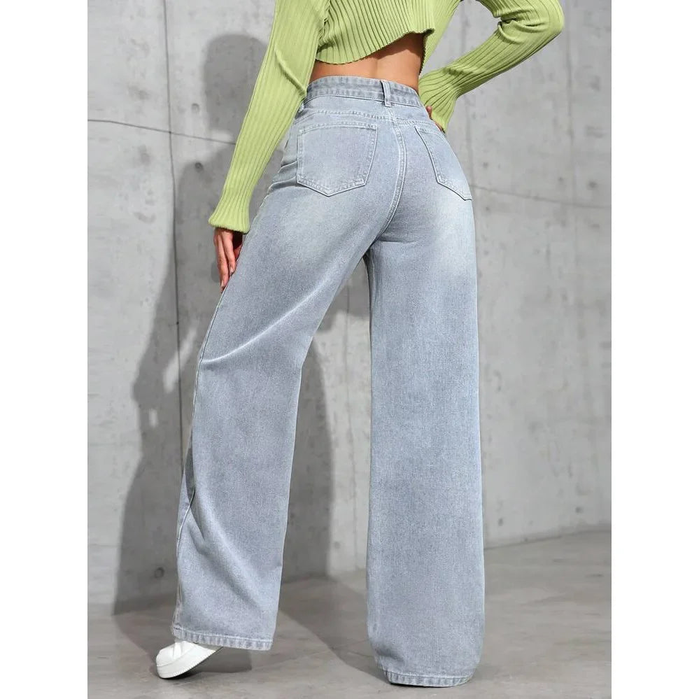 Luvo | Jean Baggy pour Femme à Taille Haute - Décontracté