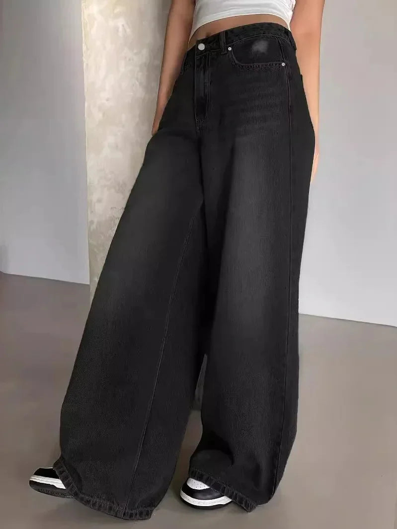 Luvo | Jean Baggy à Jambes Larges pour Femme - Décontracté