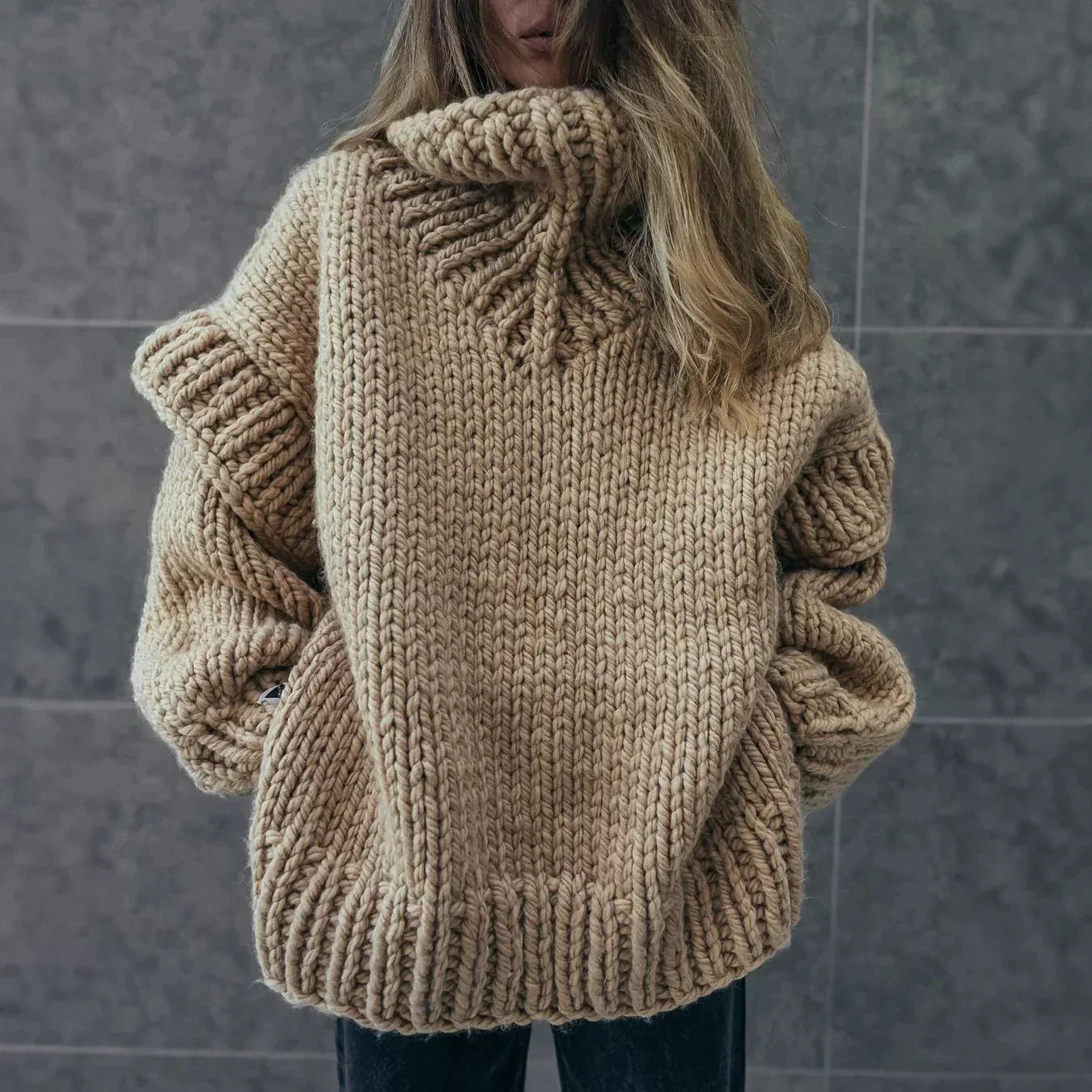 Luvo | Pull à col roulé oversize pour femme – Hiver