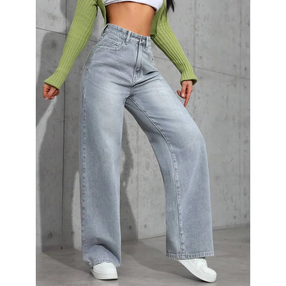 Luvo | Jean Baggy pour Femme à Taille Haute - Décontracté