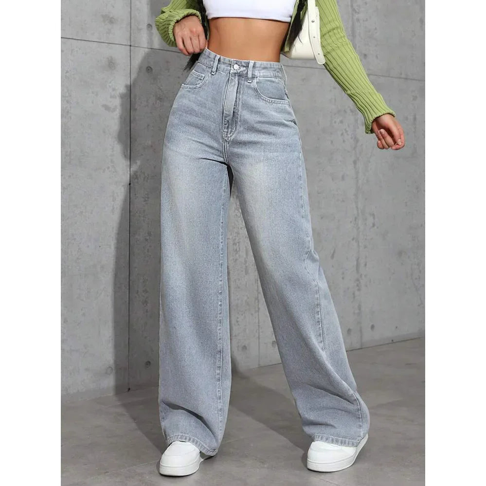 Luvo | Jean Baggy pour Femme à Taille Haute - Décontracté