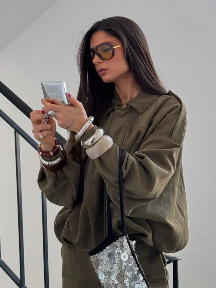 Luvo | Veste Mi-Saison Stylée pour Femme – Verte