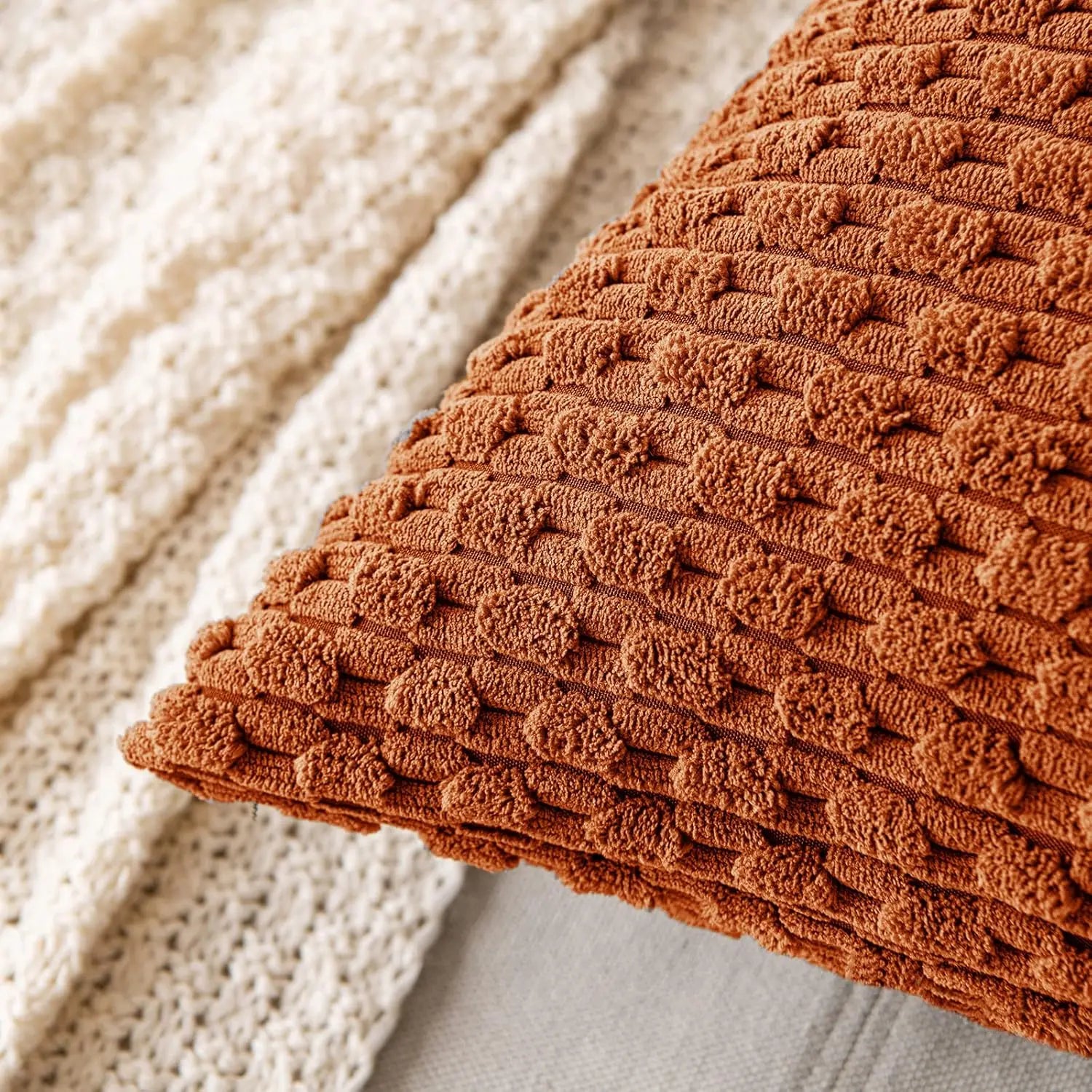 Luvo | Striped Corduroy Decorative Cushion – for Sofa and Bed