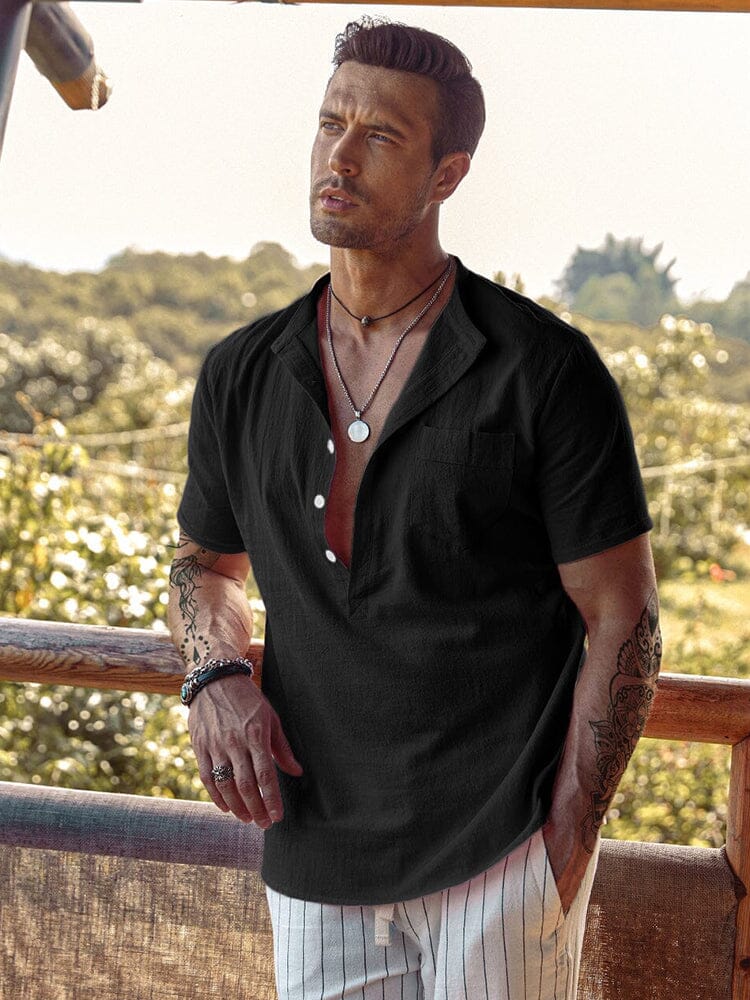 Luvo | Chemise de Plage en Lin à Boutons – Style Décontracté
