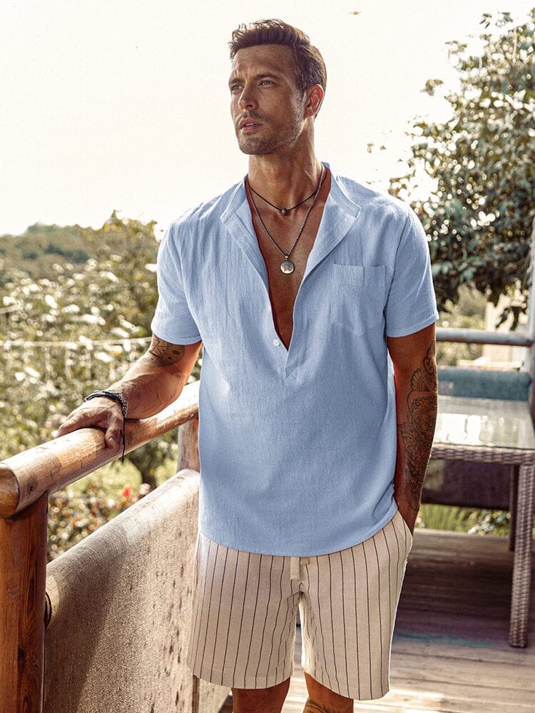 Luvo | Chemise de Plage en Lin à Boutons – Style Décontracté