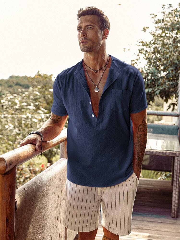 Luvo | Chemise de Plage en Lin à Boutons – Style Décontracté