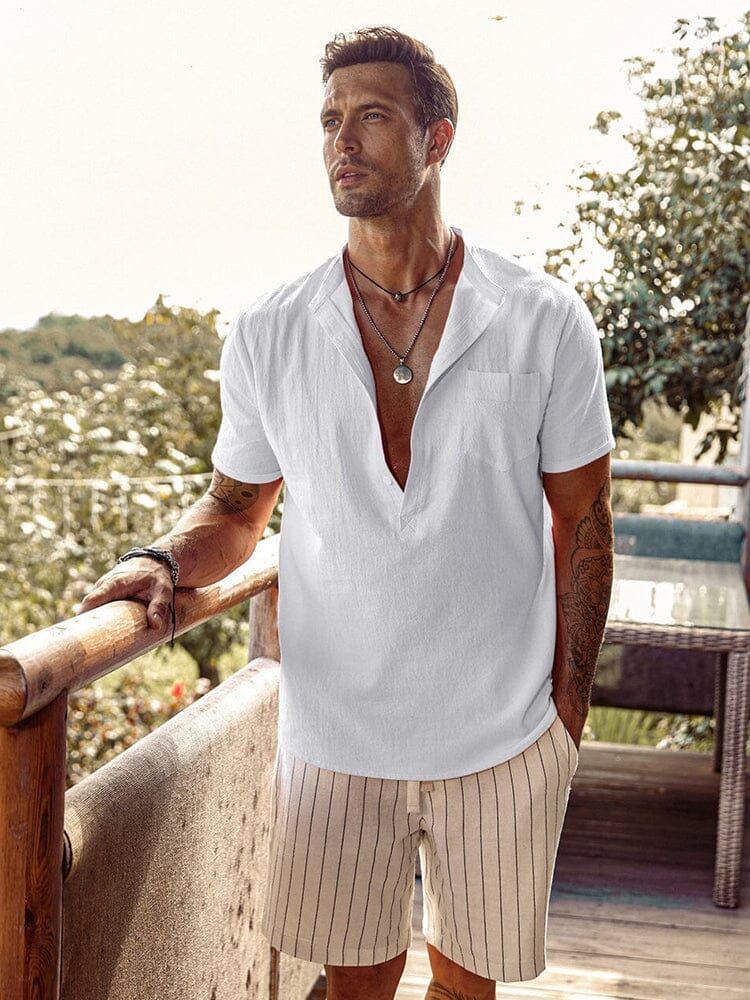 Luvo | Chemise de Plage en Lin à Boutons – Style Décontracté