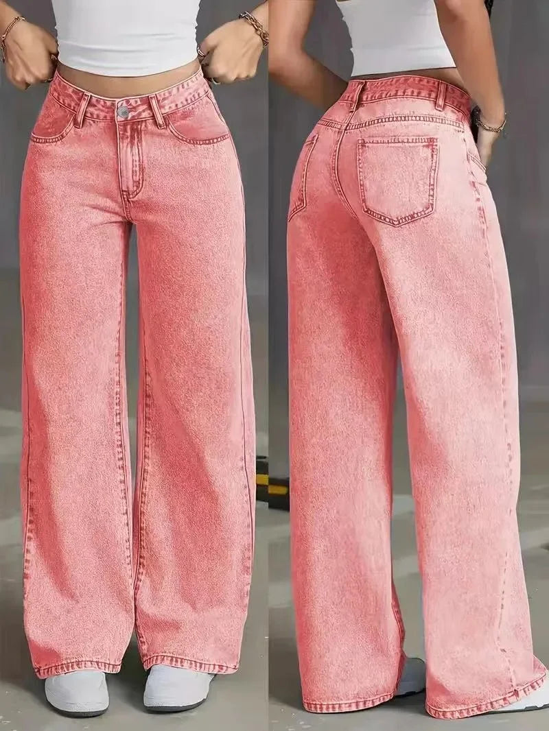 Luvo | Jean Baggy pour Femme à Taille Haute - Décontracté